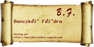 Benczkó Fédra névjegykártya
